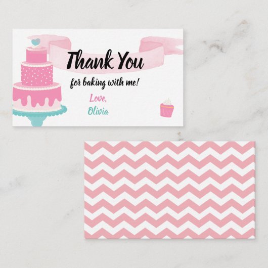 Naild Itベーキングケー飾キのパーティーありがとう エンクロージャーカード (正面/裏面)