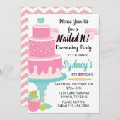 Naild It Cakeの飾ベーキング誕生会 招待状 (正面/裏面)