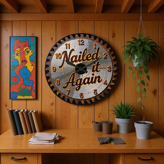 Nailed It Again のこぎり刃 ラージ壁時計