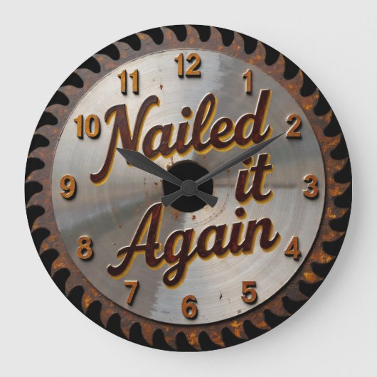 Nailed It Again Saw Blade  ラージ壁時計 (正面)