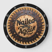 Nailed It Again Saw Blade Clock Orange Base ラージ壁時計 (正面)