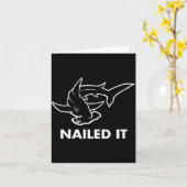 Nailed It - Funny Hammerhead Shark カード (黄色い花)