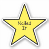 Nailed It Star Sticker – Funny Minimal Sticker シール (正面)