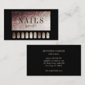 Nails Artist Elegant Schwarz Silber Rost 名刺 (正面/裏面)