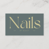 Nails Bold Typography Dark Green 名刺 (正面)