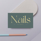 Nails Bold Typography Dark Green  名刺
