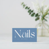 Nails Bold Typography Dusty Blue  名刺 (スタンド正面)