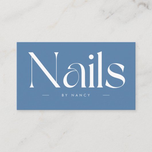Nails Bold Typography Dusty Blue  名刺 (正面)