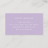 Nails Bold Typography Lilac Purple Business Card 名刺 (裏面)