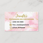 Nails Business Cards Manicure Minimalist Pink  名刺 (裏面)