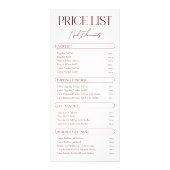 Nails Cosmetic Salon Service Price List Rack ラックカード (正面)