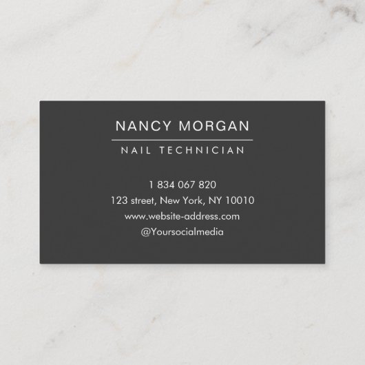 Nails Dark Gray And Black Photo Collage  名刺 (裏面)
