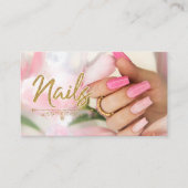Nails Manicure Minimalist Pink with QR Code 名刺 (正面)