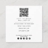 Nails Manicure Pedicure Beauty Nail Artist Logo スクエア名刺 (裏面)