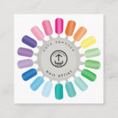 Nails Manicure Pedicure Beauty Nail Artist Logo スクエア名刺 (正面)