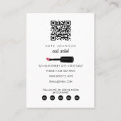 Nails Manicure Pedicure Beauty Nail Artist Modern 名刺 (裏面)