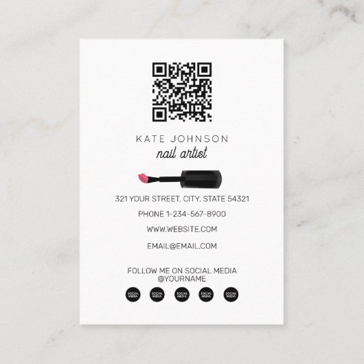 Nails Manicure Pedicure Beauty Nail Artist Modern 名刺 (裏面)