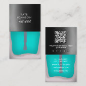 Nails Manicure Pedicure Beauty Nail Artist QR Code 名刺 (正面/裏面)