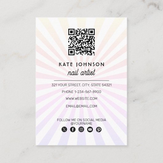 Nails Manicure Pedicure Beauty Nail Artist Unique 名刺 (裏面)