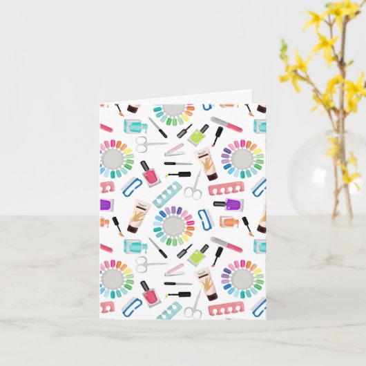 Nails Manicure Pedicure Beauty Salon  カード (黄色い花)