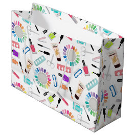 Nails Manicure Pedicure Beauty Salon ラージペーパーバッグ