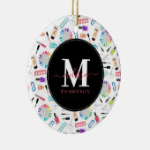 Nails Manicure Pedicure Beauty Salon Monogram セラミックオーナメント (右)