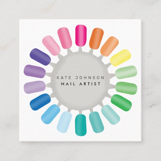 Nails Manicure Pedicure Beauty Salon Nail Artist スクエア名刺 (正面)