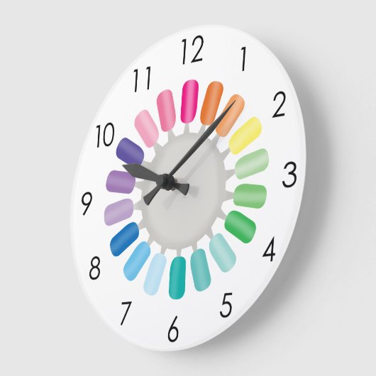 Nails Manicure Pedicure Beauty Salon Spa ラージ壁時計 (傾斜)
