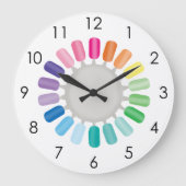 Nails Manicure Pedicure Beauty Salon Spa ラージ壁時計 (正面)