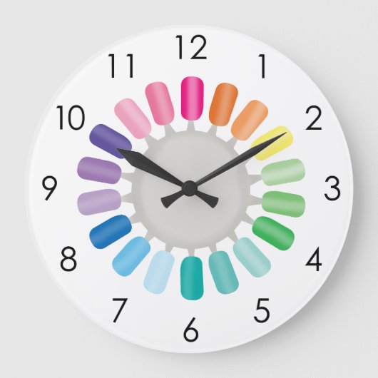 Nails Manicure Pedicure Beauty Salon Spa ラージ壁時計 (正面)