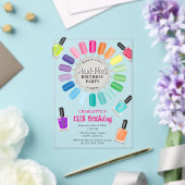 Nails Manicure Pedicure Mani Pedi Girls Birthday アクリル招待状 (インサイチュ (ウェディング))