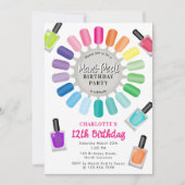 Nails Manicure Pedicure Mani Pedi Girls Birthday 招待状 (正面)
