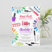 Nails Manicure Pedicure Mani Pedi Girls Birthday 招待状 (スタンド正面)