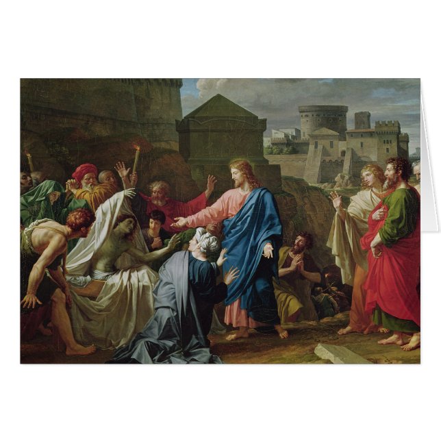 Naimの寡婦の息子を復活させているイエス・キリスト (正面横)