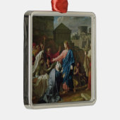 Naimの寡婦の息子を復活させているイエス・キリスト メタルオーナメント (右)