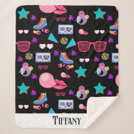 Naipes Retro black 80s Costume Vibrant culture pop シェルパブランケット