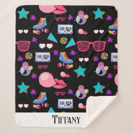 Naipes Retro black 80s Costume Vibrant culture pop シェルパブランケット