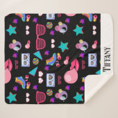 Naipes Retro black 80s Costume Vibrant culture pop シェルパブランケット (正面(横))