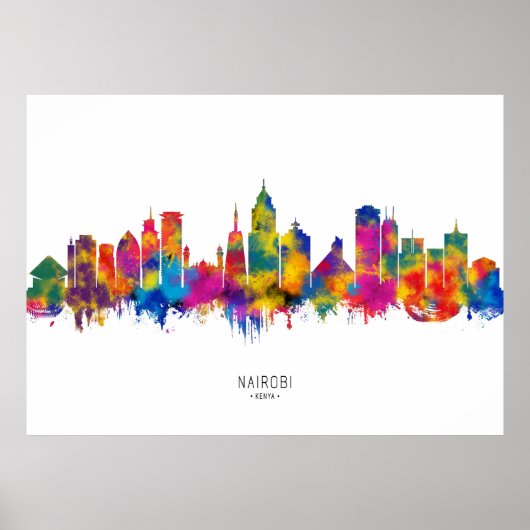 Nairobi Kenya Skyline ポスター (正面)
