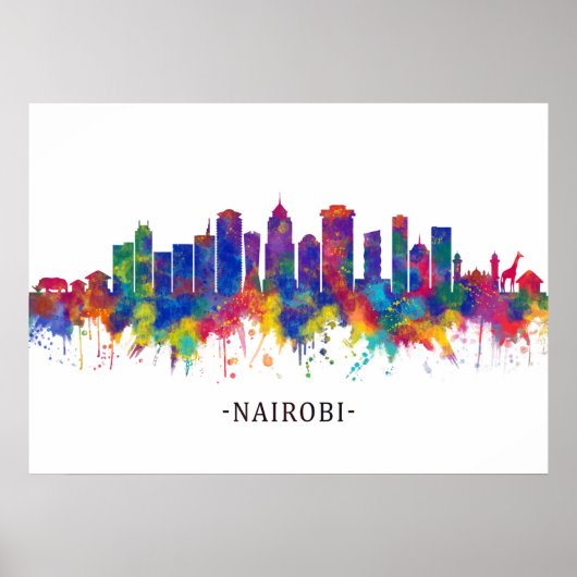 Nairobi Kenya Skyline ポスター (正面)