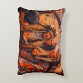 Naive American Scene on a Beautiful Accent Pillow アクセントクッション (裏面(縦))