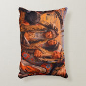 Naive American Scene on a Beautiful Accent Pillow アクセントクッション (正面(垂直))