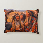 Naive American Scene on a Beautiful Accent Pillow アクセントクッション (裏面)