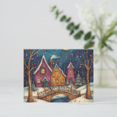 NAIVE ART Christmas card postcard ポストカード (スタンド正面)