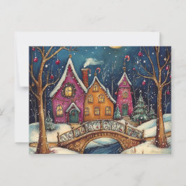 NAIVE ART Christmas card postcard ポストカード