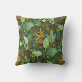 Naive Art Lush Garden Tapestry in Green and Blue クッション (裏面)