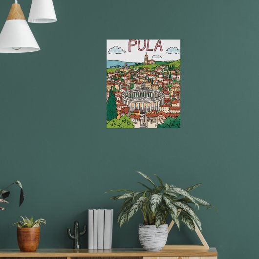 Naïve Art Pula Arena Print – Historic Landmark Art ポスター (リビング1)