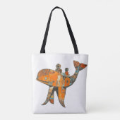 Naive retro style art whale トートバッグ (裏面)