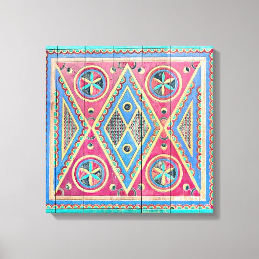 Najdトライアングルトライバルウッドドア キャンバスプリント (正面)