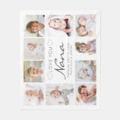 Nakanaパーソナライズされた愛の手書き10写真 フリースブランケット (正面)